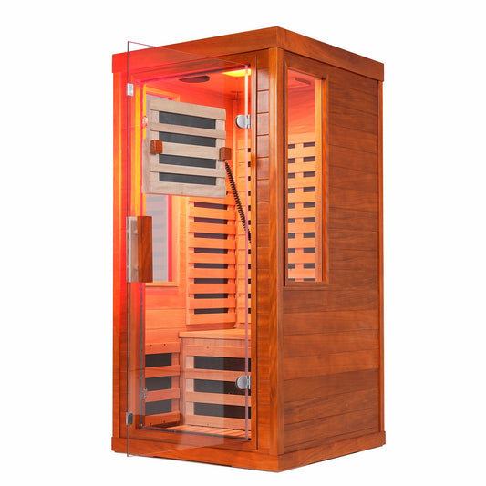 One person infrared sauna with red light